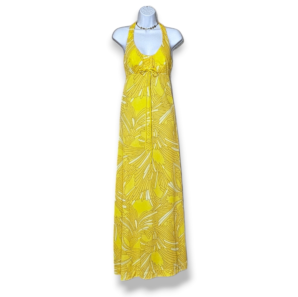 Vintage Elizabeth Stewart Halter Maxi Dress